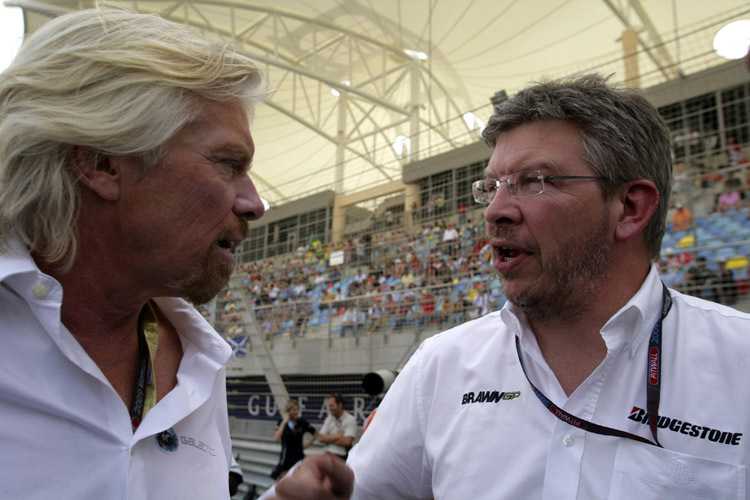Richard Branson (li.) und Ross Brawn