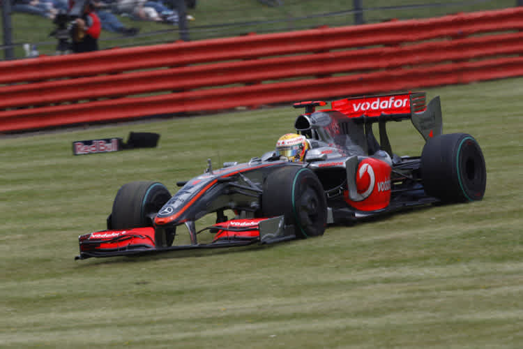 Hamilton nicht ganz auf der Ideallinie.  