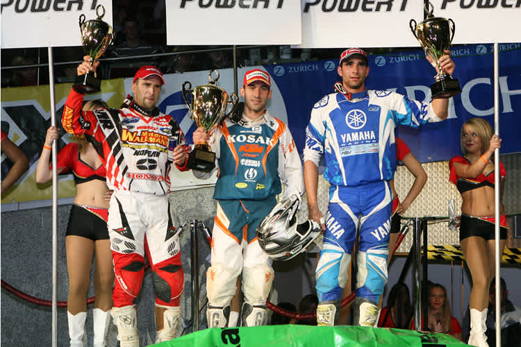Podium am Samstag: (v.l.) Voss, Rodrigues, Rouis