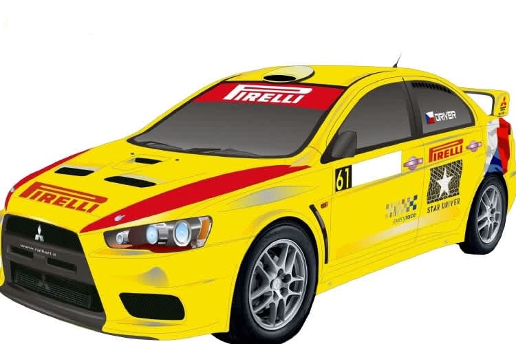 Eine Studie des Mitsubishi Lancer der FIA-Junioren.