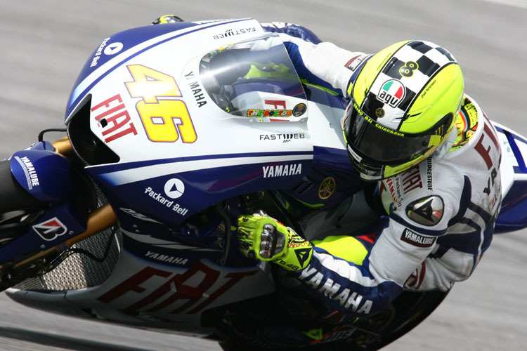 Valentino Rossi blieb Casey Stoner dicht auf den Fersen