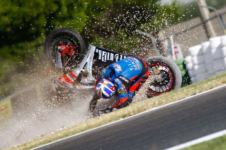 Christian Zaisers schwerer Sturz in Albacete. 