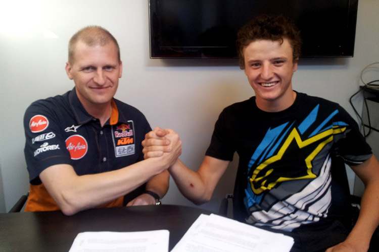 Teamchef Aki Ajo und Neuzugang Jack Miller