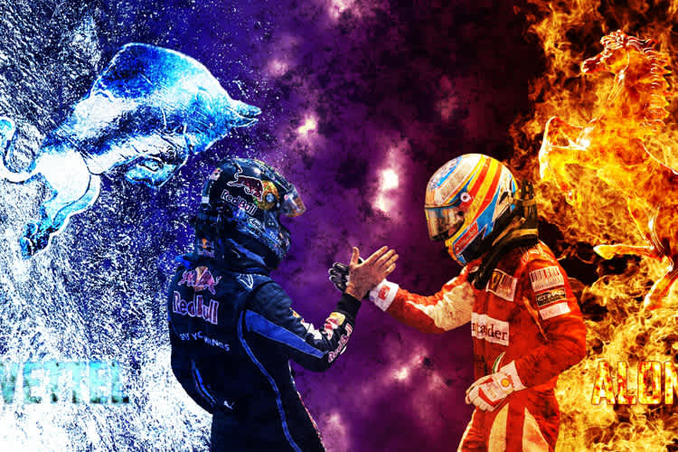 Sebastian Vettel und Fernando Alonso
