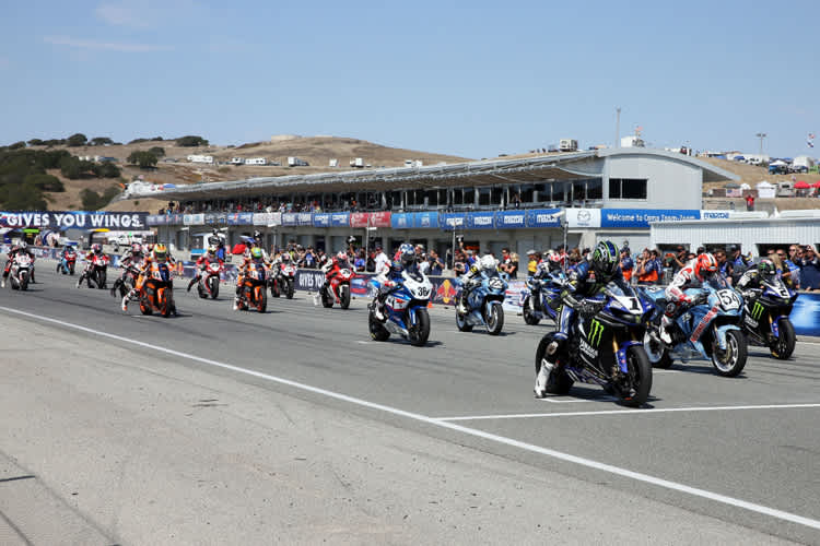 Start zum neunten AMA-Superbike-Lauf in Laguna Seca