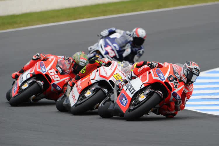 Die Ducati finden wir meist im Mittelfeld – für vorne reicht es nicht