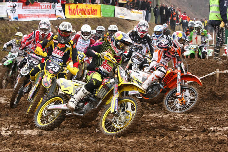 Auch Ken Roczen (vorne) fuhr schon in Frankenbach