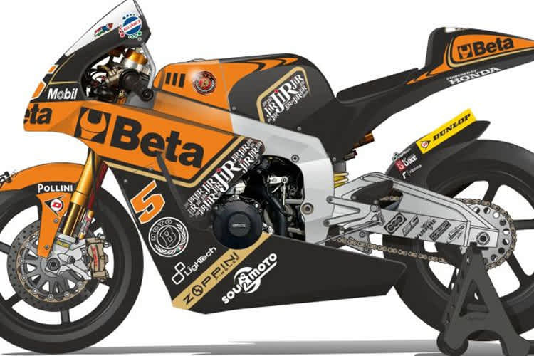 Beta wirbt prominent auf Zarcos Maschine