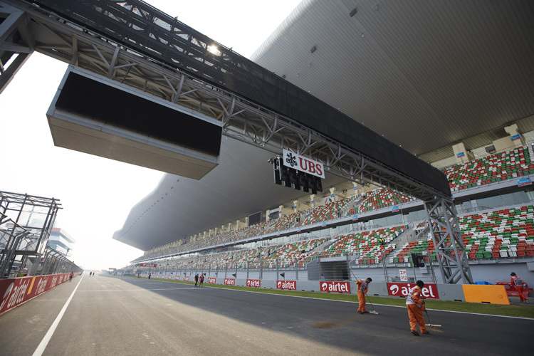 Auf dem «Buddh Circuit» in Greater Noida fahren vorerst nur Autos Rennen