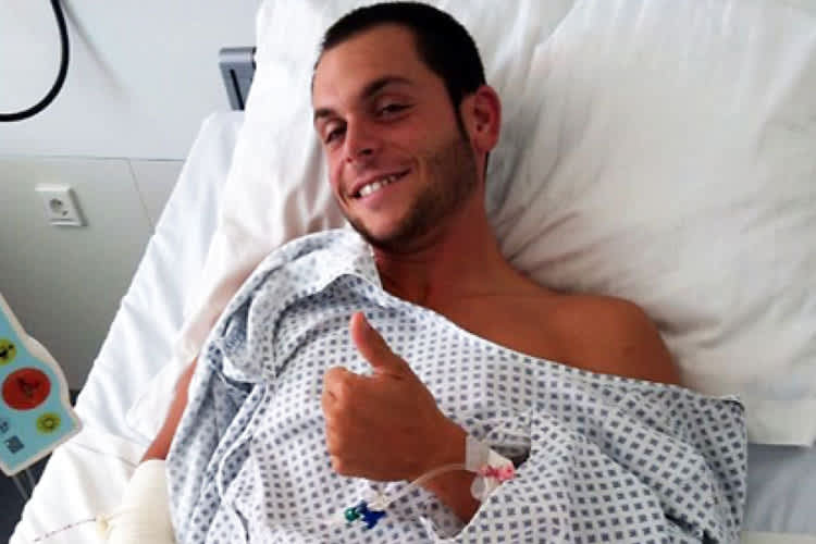 Sandro Cortese nach der Operation in Ulm