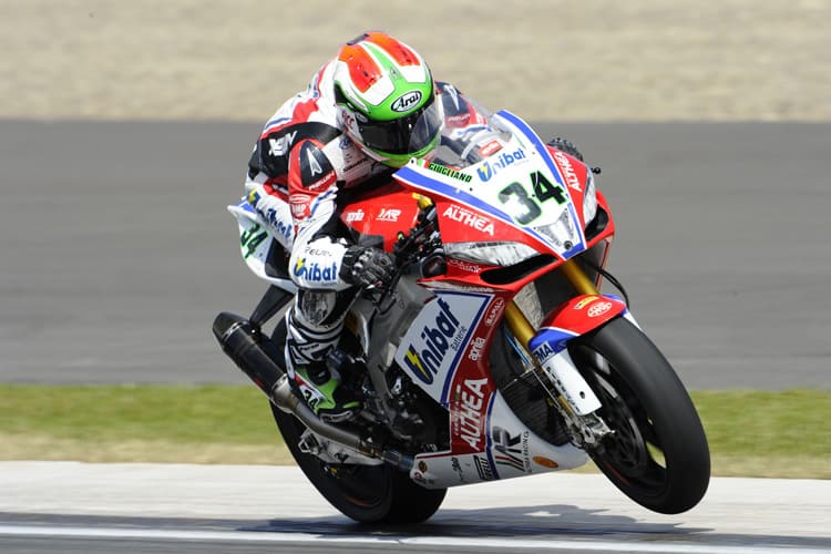 Davide Giugliano (Althea Aprilia) startet in Moskau erstmals von Pole