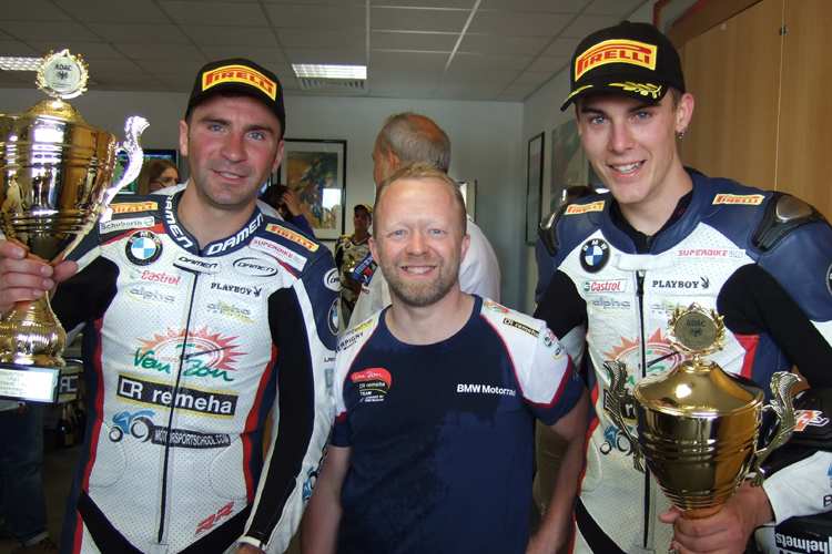 Erwan Nigon. Teamchef Werner Daemen, Kollege Markus Reiterberger