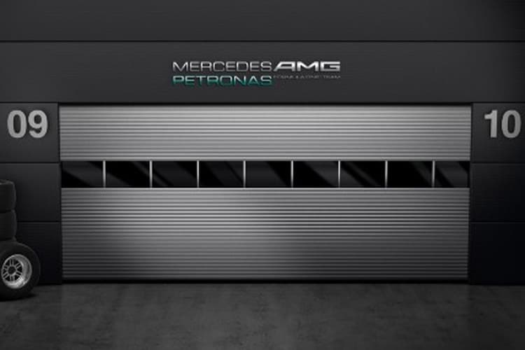 Hinter diesem virtuellen Tor verbirgt sich der neue Formel-1-Mercedes