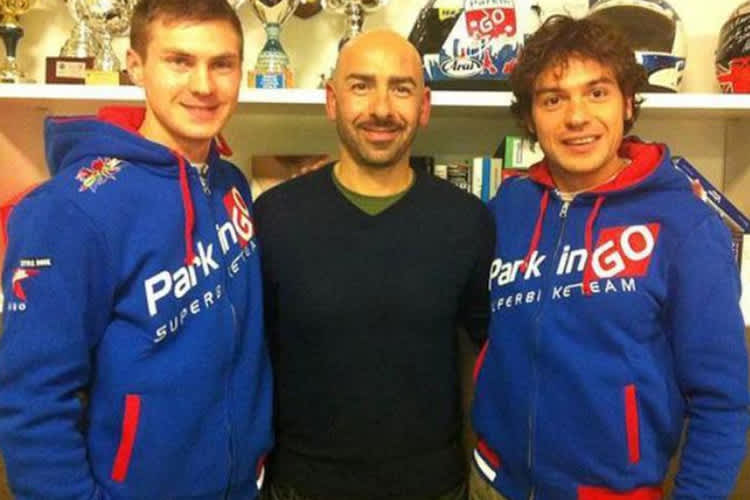 Christian Iddon, Teamchef Guliano Rovelli und Roberto Rolfo (v.l.)