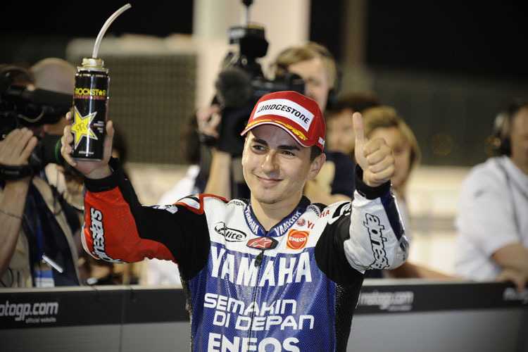 Jorge Lorenzo mit seinem Arbeitsgerät für 2012