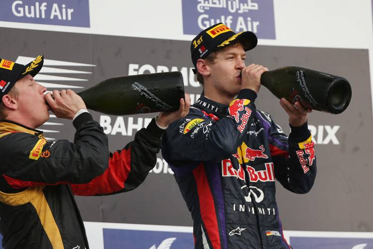 Kimi und Sebastian konnten zulegen, darauf einen tüchtigen Schluck