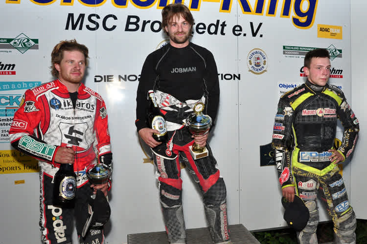Die Top-3 von Brokstedt: Ricky Kling, Mads Korneliussen und Kai Huckenbeck (v.l.)