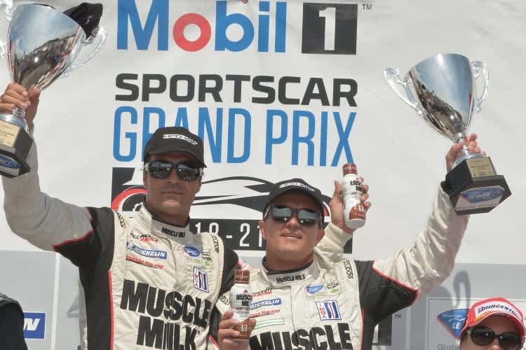 Lucas Luhr (li.) beim Sieg in der ALMS am vergangenen Wochenende