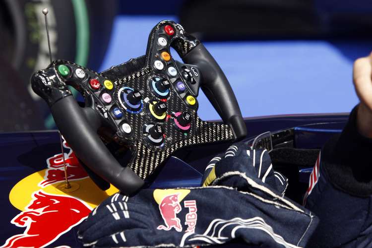 Lenkrad des Red-Bull-Renault von 2009