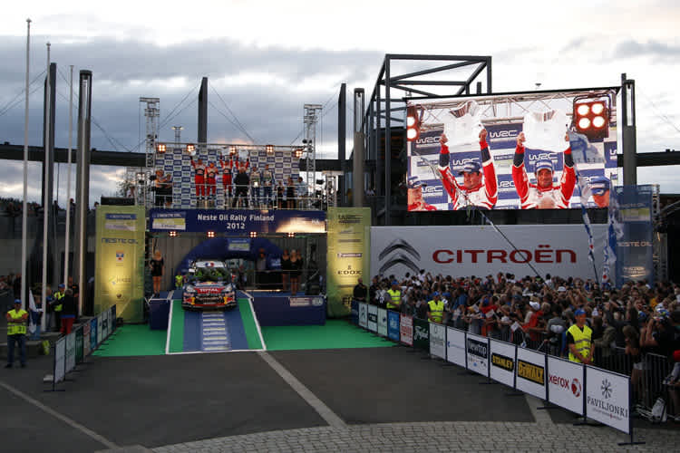 Das Ziel der Rallye Finnland in Jyväskylä