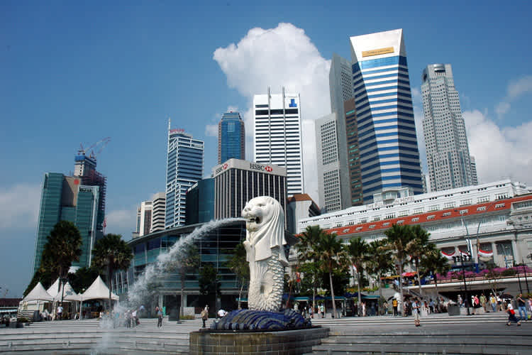 Merlion wacht über seine Stadt