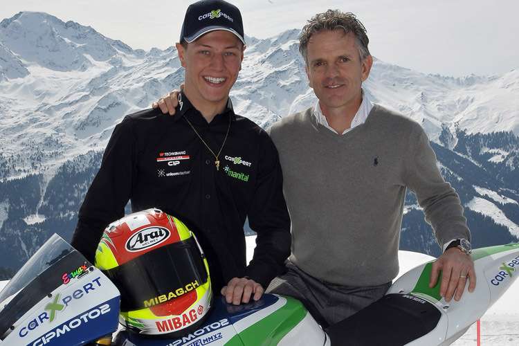 Dominique Aegerter (li.) mit Förderer Olivier Métraux