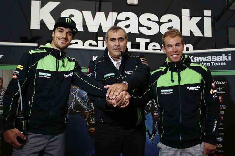 Französisches Trio: Teamchef Suzzoni (M.) mit Gautier Paulin (li.) und Neuzugang Steven Frossard