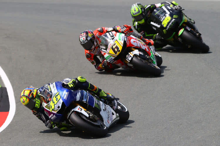 Sachsenring: Rossi (46) vor Bradl und Crutchlow