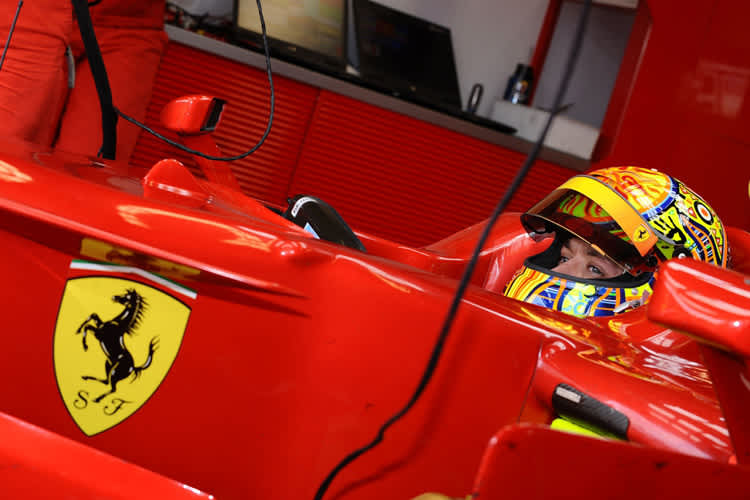 Valentino Rossi testete mehrmals den F1-Ferrari
