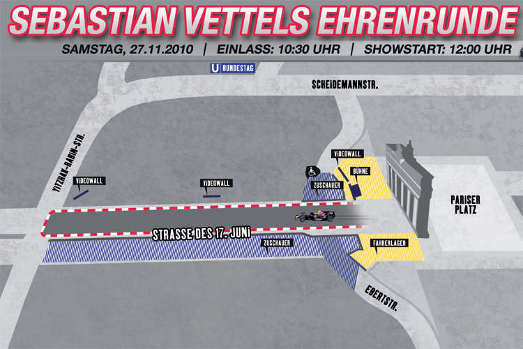 Hier wird Sebastian Vettel am Samstag angasen