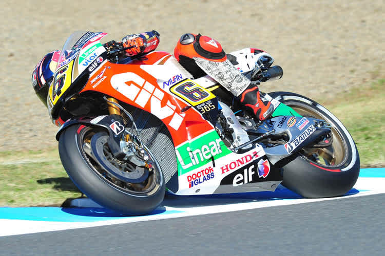 Nur zu Beginn konnte Stefan Bradl Alvaro Bautista und Valentino Rossi hinter sich halten