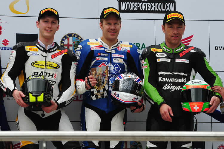 Supersport-Podest: Bühn, Bovée, Stamm (v.l.)