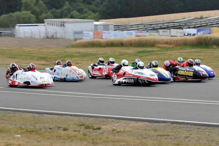 Start zum IDM-Sidecar-Sprint auf dem Schleizer Dreieck