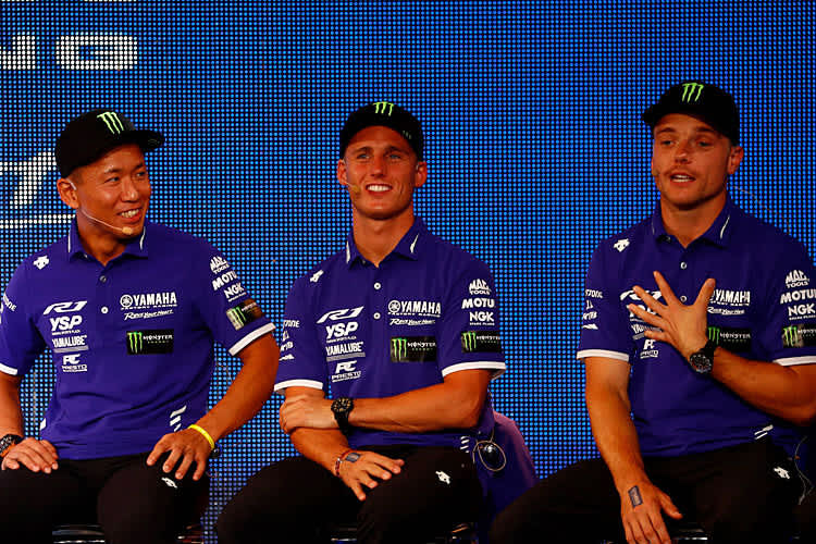 Nakasuga, Espargaro und Lowes (vlnr.)