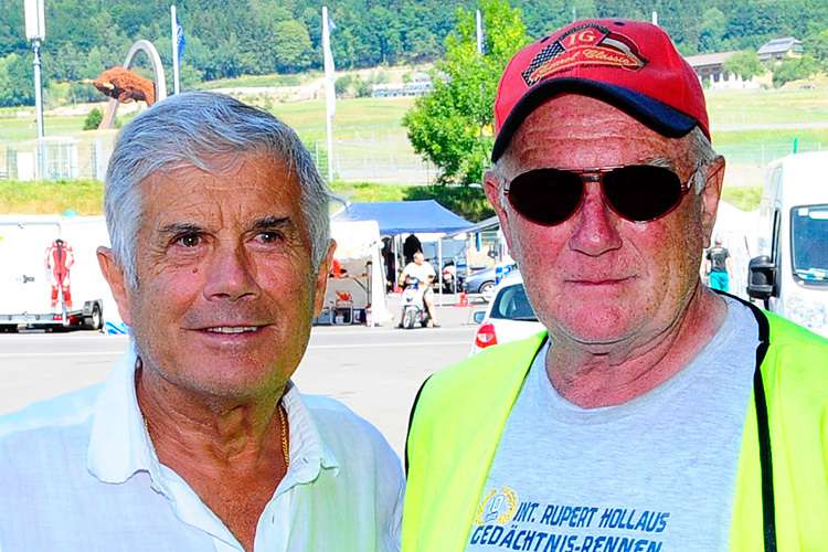 Früher Konkurrenten, heute Freunde: Giacomo Agostini und Wolfgang Stropek