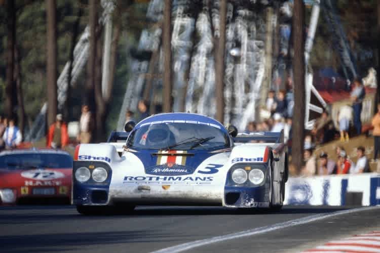 Jürgen Barth im Porsche 956 auf dem Weg zum Podestplatz in Le Mans