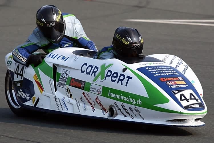 Die Seitenwagen-Weltmeister Pekka Päivärinta und Adolf Hänni 