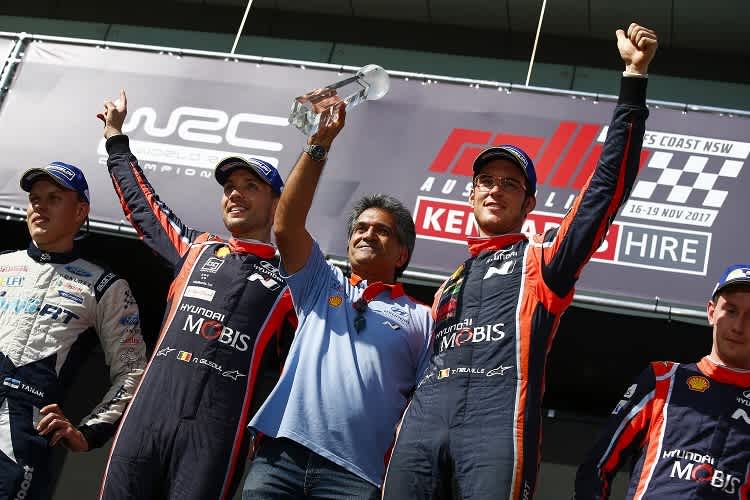 Nicolas Gilsoul (l.), Michel Nandan und Thierry Neuville