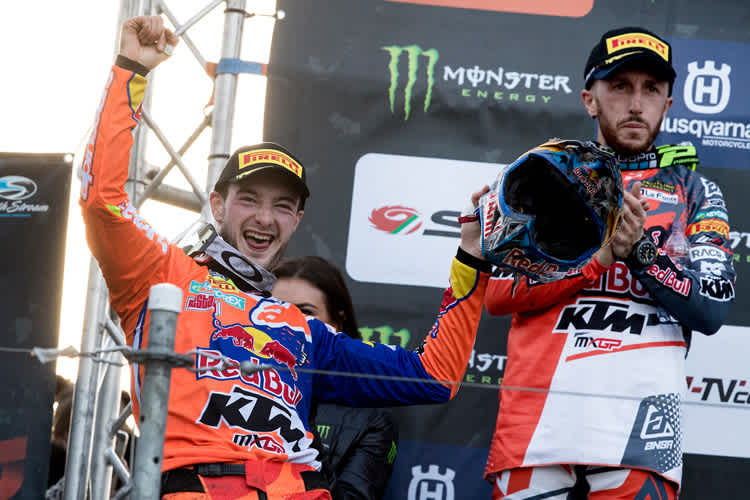 Die beiden KTM-Asse Jeffrey Herlings (links) und Tony Cairoli 