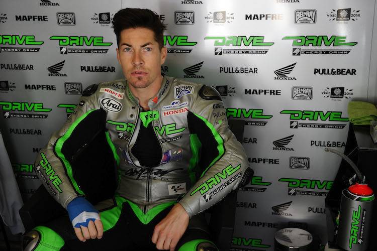Die Hand von Nicky Hayden wurde mit Tape stabilisiert