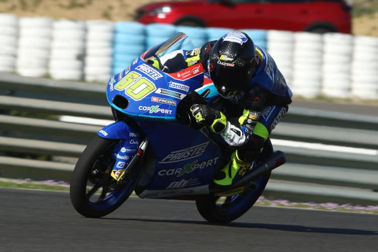 Dirk Geiger absolvierte seine ersten Runden auf der Moto3-KTM von PrüstelGP