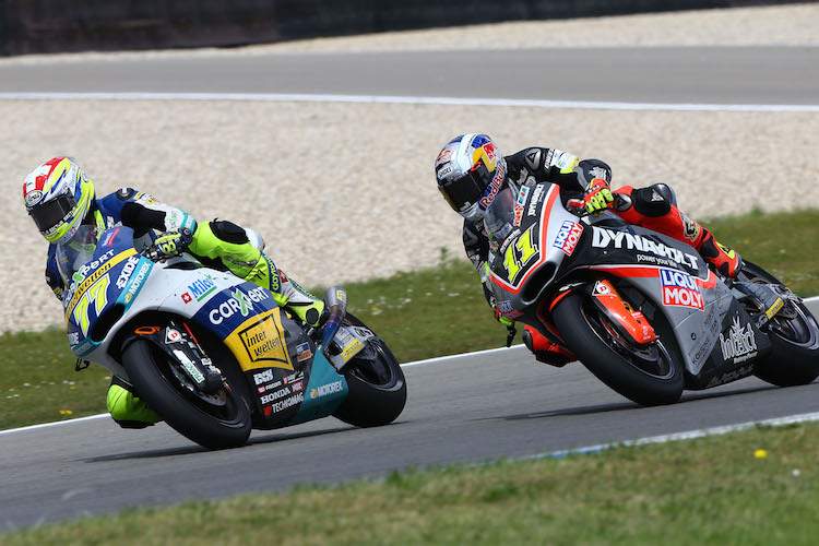 Dominique Aegerter vor Sandro Cortese - hier in Assen