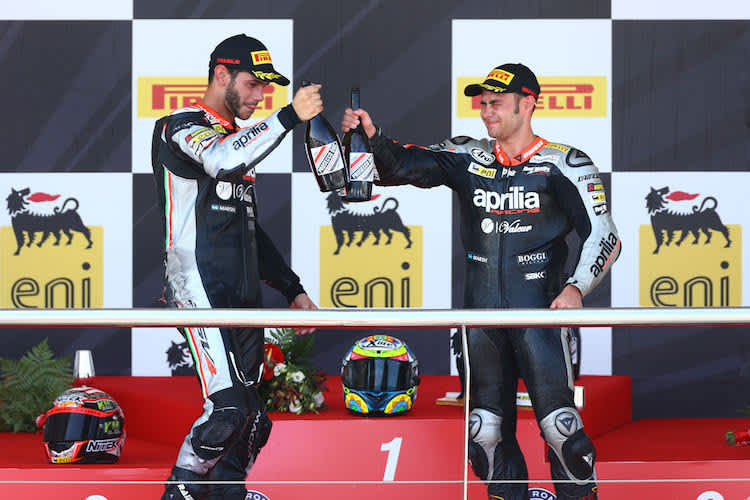 In Jerez standen Jordi Torres und Leon Haslam (v.l.) gemeinsam auf dem Podium