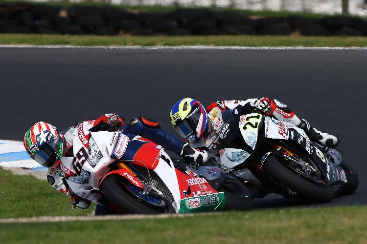 Hier fuhr Markus Reiterberger (re) noch hinter MotoGP-Weltmeister Nicky Hayden 