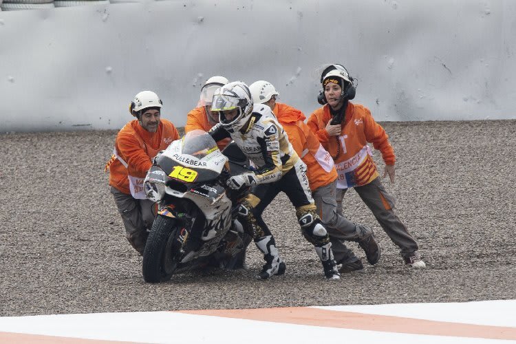 Sein letztes MotoGP-Rennen beendete Alvaro Bautista mit einem Sturz