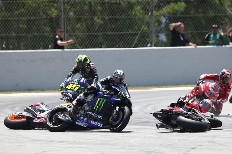 Auf diesen Zwischenfall in Barcelona hätte Yamaha gerne verzichtet
