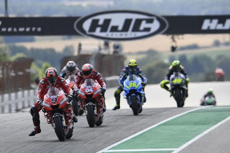 Danilo Petrucci vor Dovizioso, Miller, Mir und Rossi