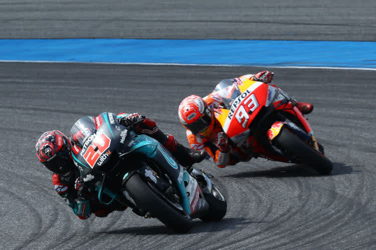 Fabio Quartararo vor dem späteren Sieger und Weltmeister Marc Márquez