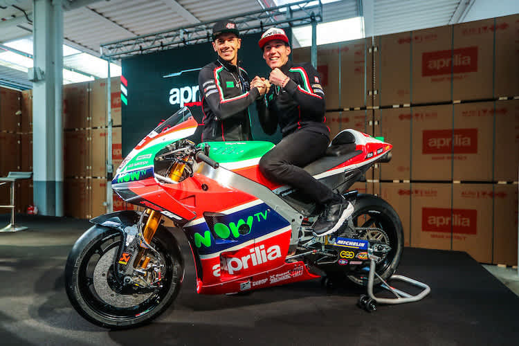 Beim Katar-Test konnte das Aprilia-Duo den Rückstand zur Spitze verringern