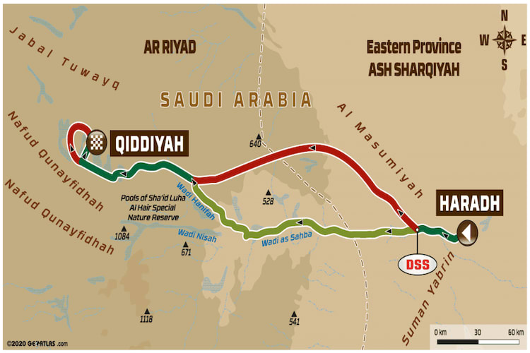 Der letzte Abschnitt der Rallye Dakar 2020